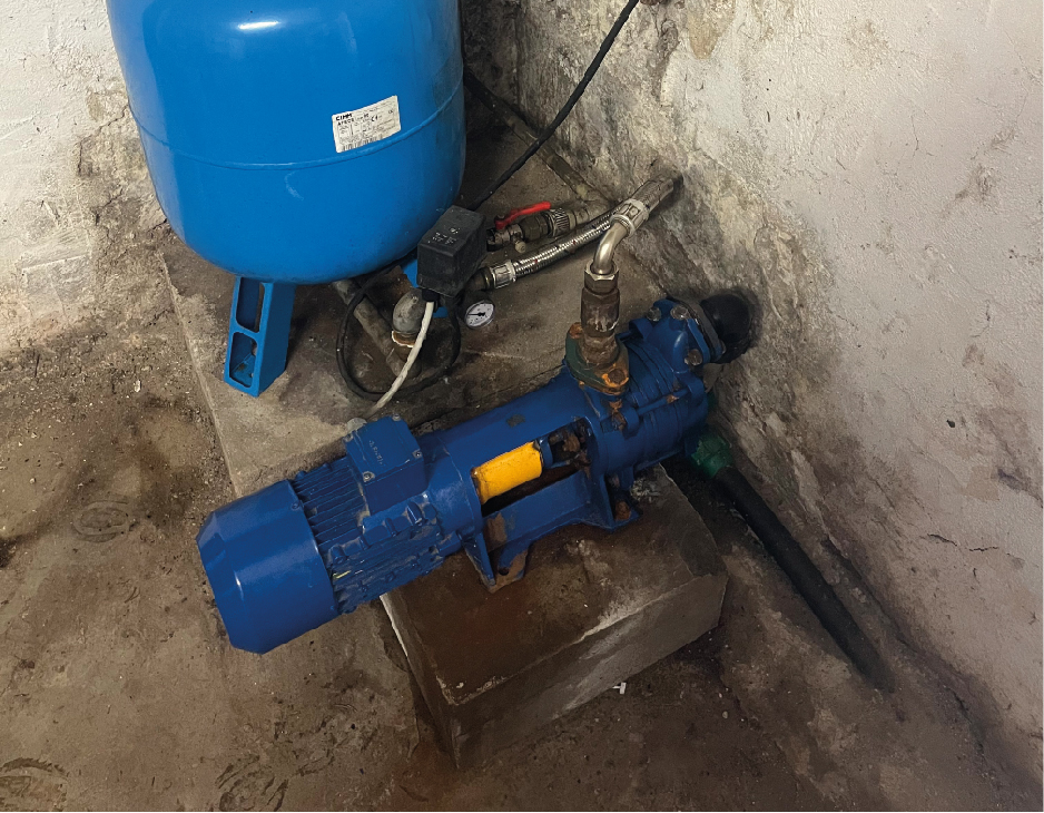 montáž kulového ventilu na sací potrubí kvůli snadnějšímu zavodňování