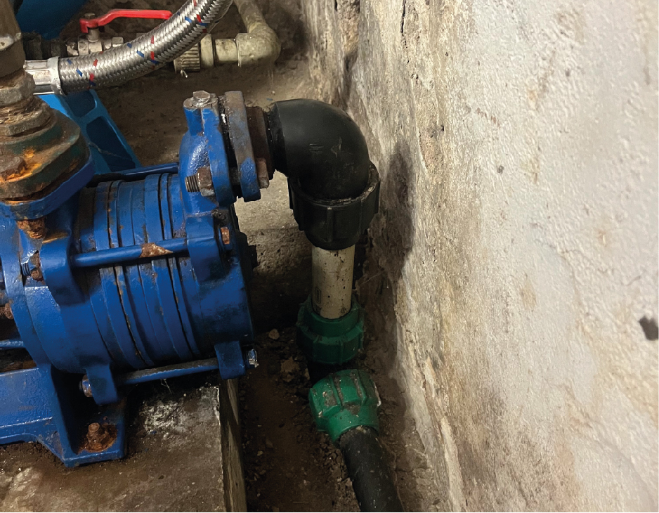 montáž kulového ventilu na sací potrubí kvůli snadnějšímu zavodňování